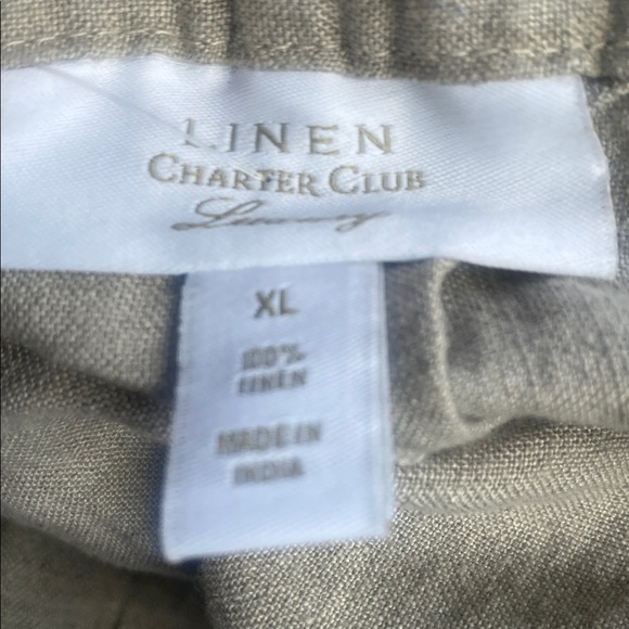 Macy’s charter club luxury Flax linen, drawstring wide leg pants size XL NWT - Picture 6 of 7